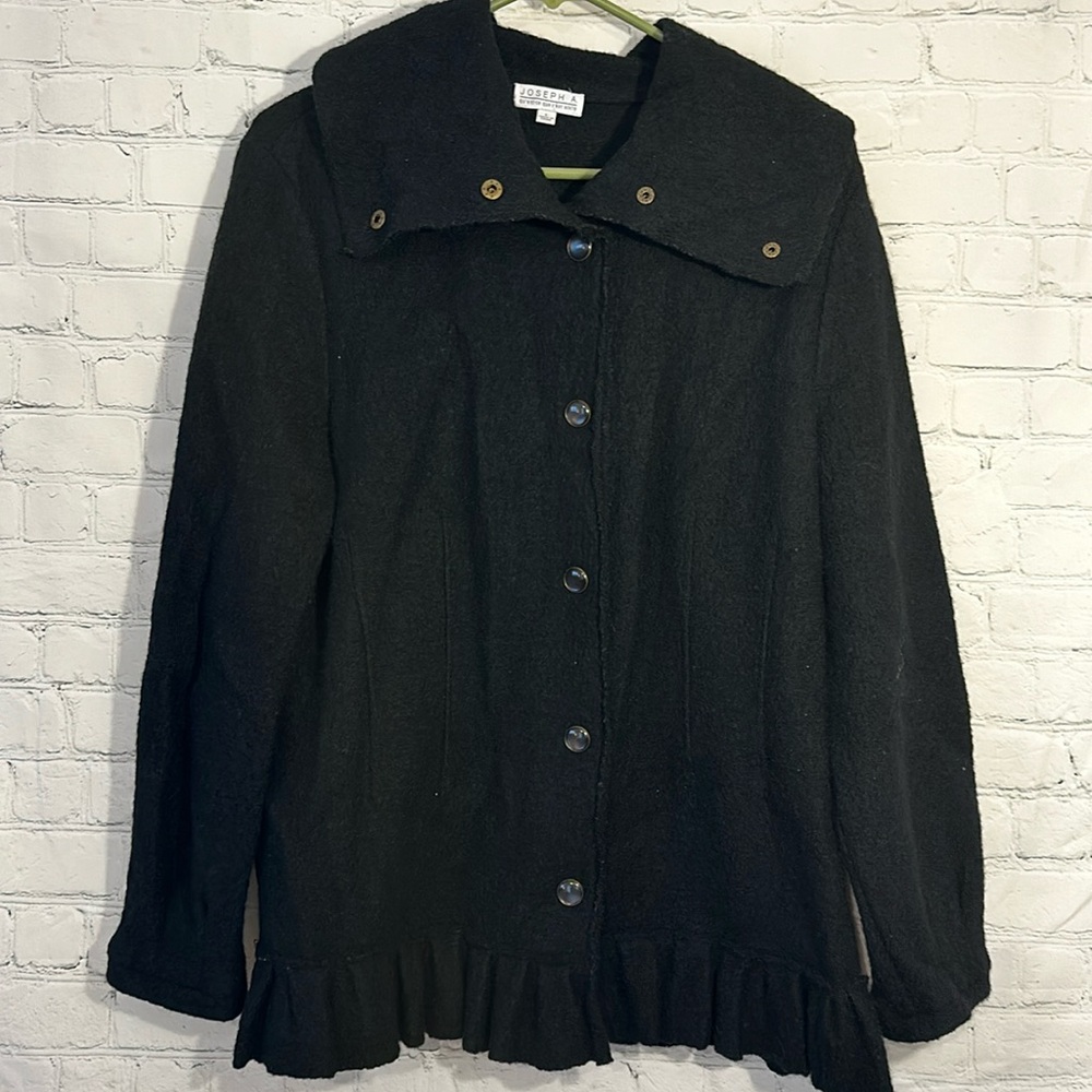 Joseph A. Snap front wool cardigan shacket
